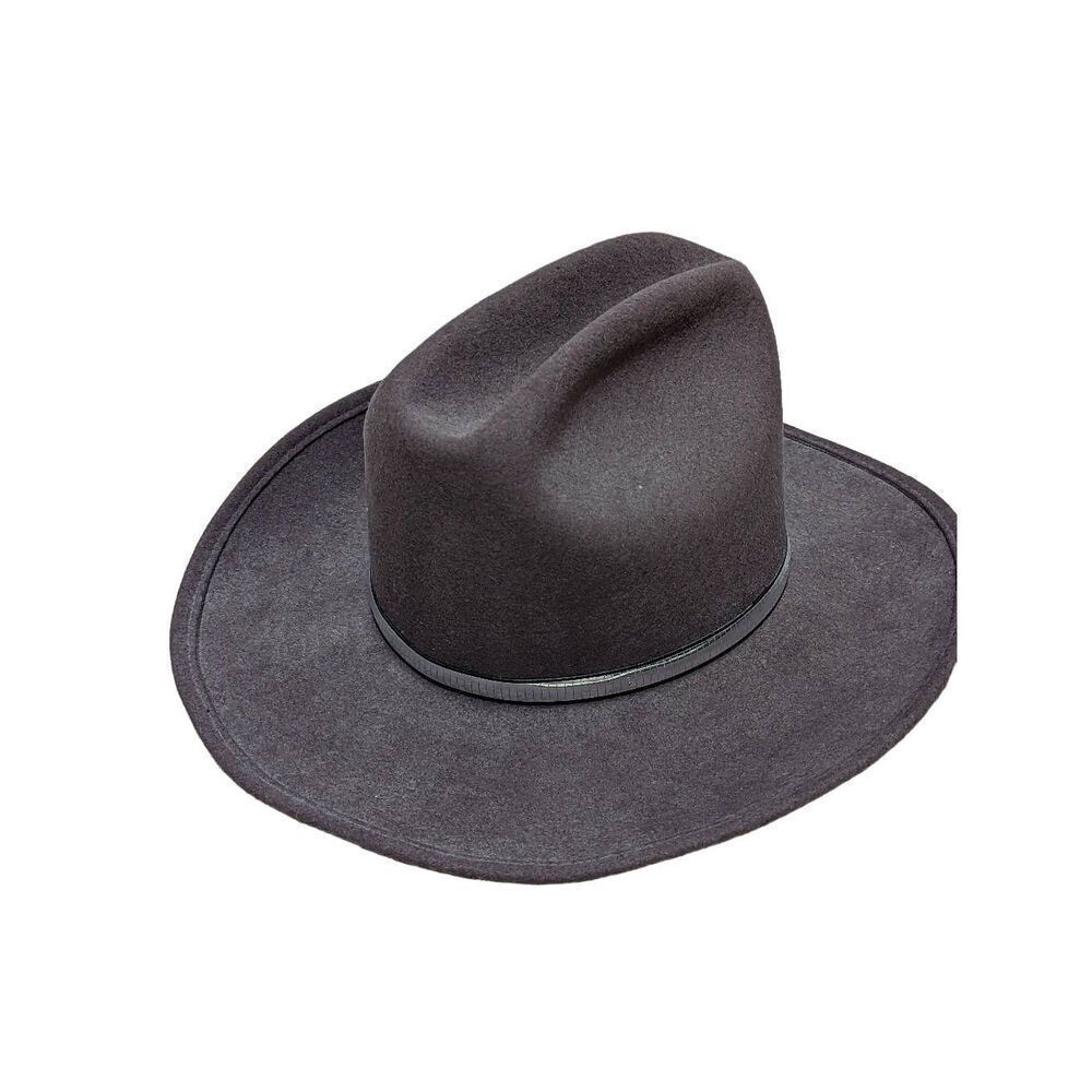 Eddy by Chris Eddy Mens Gray Wool USA Made Silver Metallic Band Cowboy Hat 6 7/8